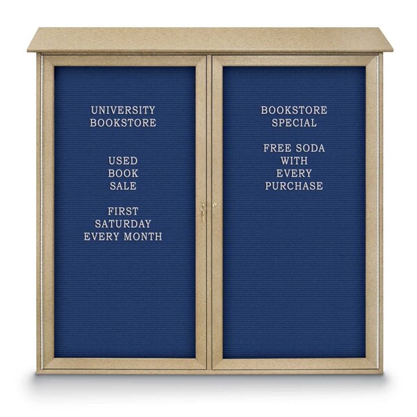 United Visual Products Indoor Enclosed Combo Board, 48"x36", Satin Frame/Grey & Cloud UVCB4836-GREY-CLOUD - main